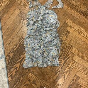 ASTR the label zinnia floral ruffle mini dress